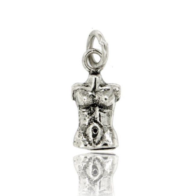CIONDOLO EX VOTO BUSTO DONNA MM 21X10 IN ARGENTO BRUNITO TIT 800
