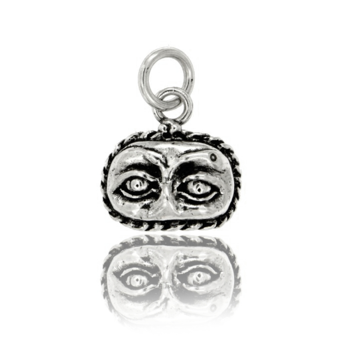 CIONDOLO EX VOTO OCCHI MM 18X19 IN ARGENTO BRUNITO TIT 800