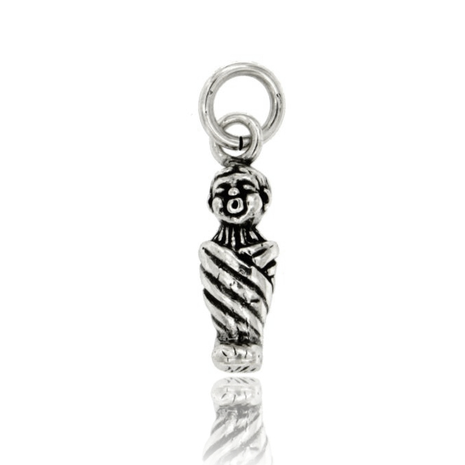 CIONDOLO EX VOTO BIMBO FASCE MM 24X7 IN ARGENTO BRUNITO TIT 800