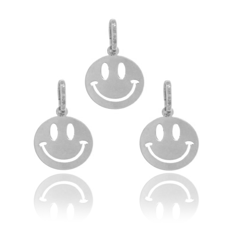 CIONDOLO SMILE PZ 3 MM 12 LASTRA MM 0.35 IN ARGENTO RODIATO TIT 925‰