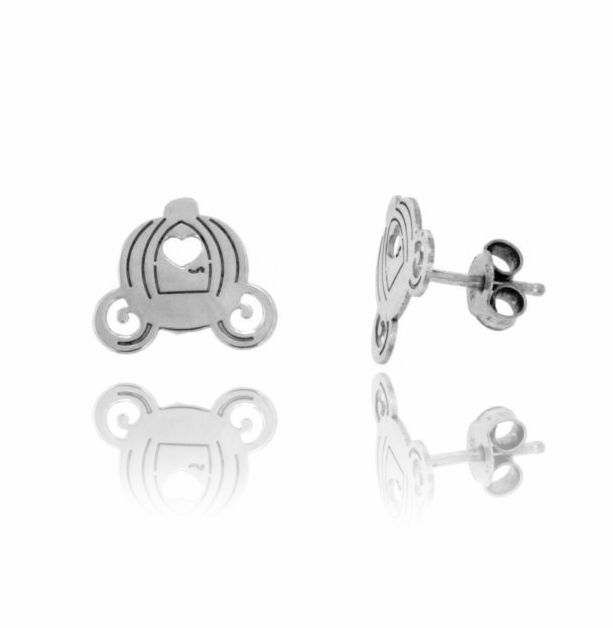 ORECCHINI CARROZZA A LOBO MM 11X12 IN ARGENTO RODIATO TIT 925‰