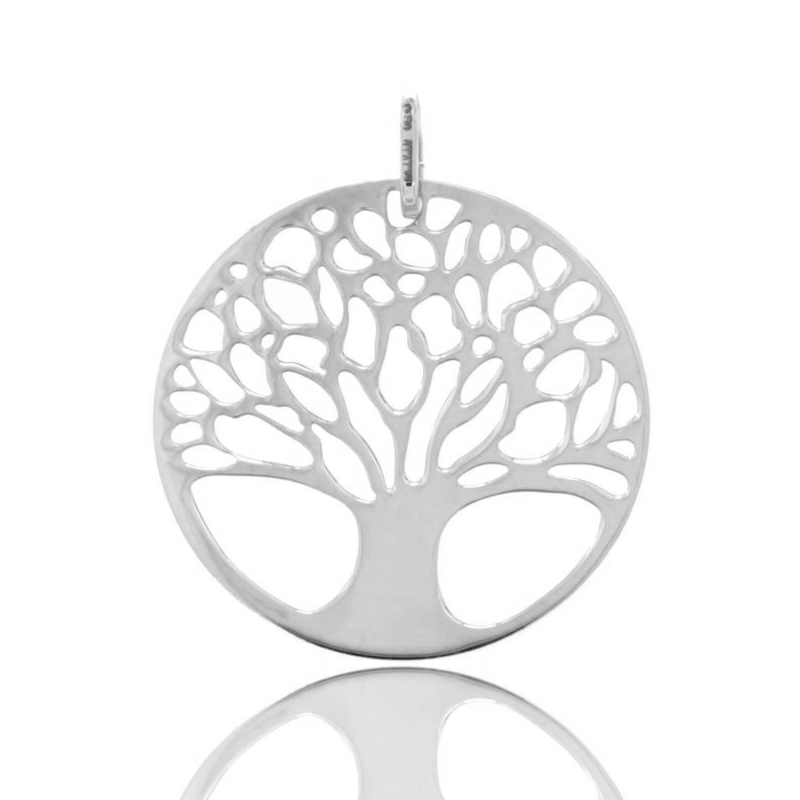 CIONDOLO ALBERO DELLA VITA TAGLIO LASER IN ARGENTO TIT 925‰