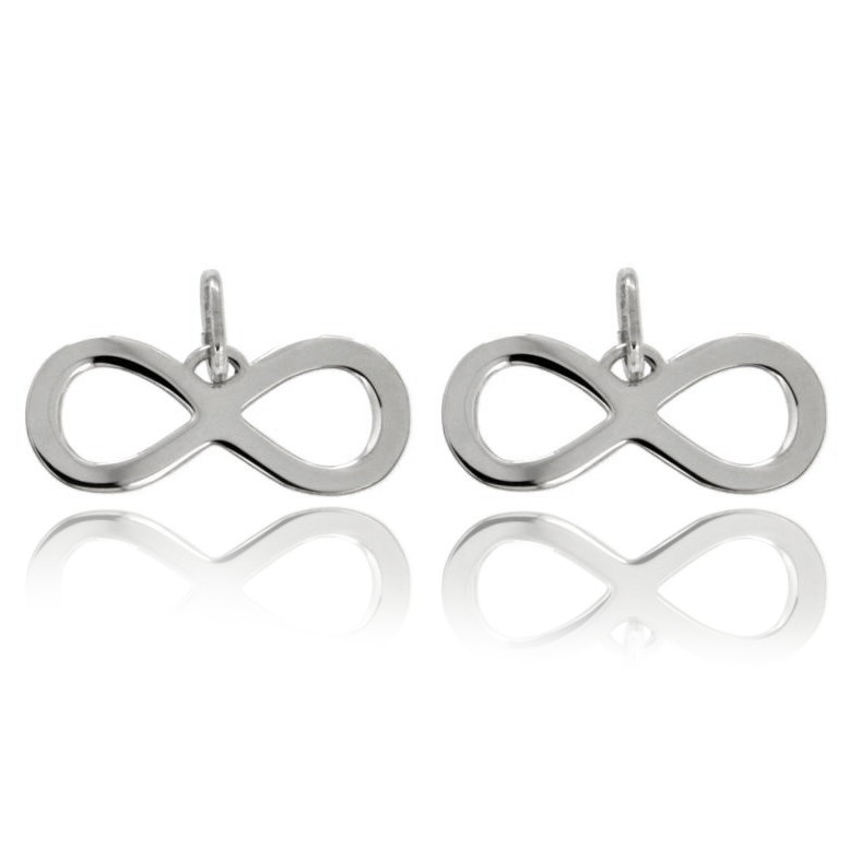 CIONDOLO INFINITO PZ 2 MM 10X24 LASTRA MM 0.50 IN ARGENTO RODIATO TIT 925‰
