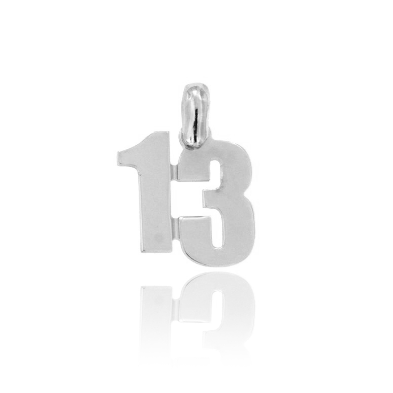 CIONDOLO NUMERO 13 MM 17X14 IN ARGENTO RODIATO TIT 925‰
