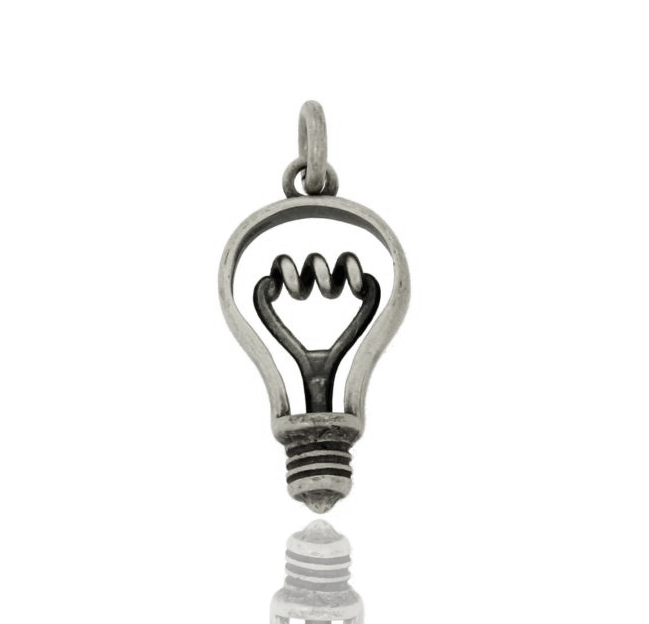 CIONDOLO LAMPADINA MM 23X12 IN ARGENTO BRUNITO TIT 925‰