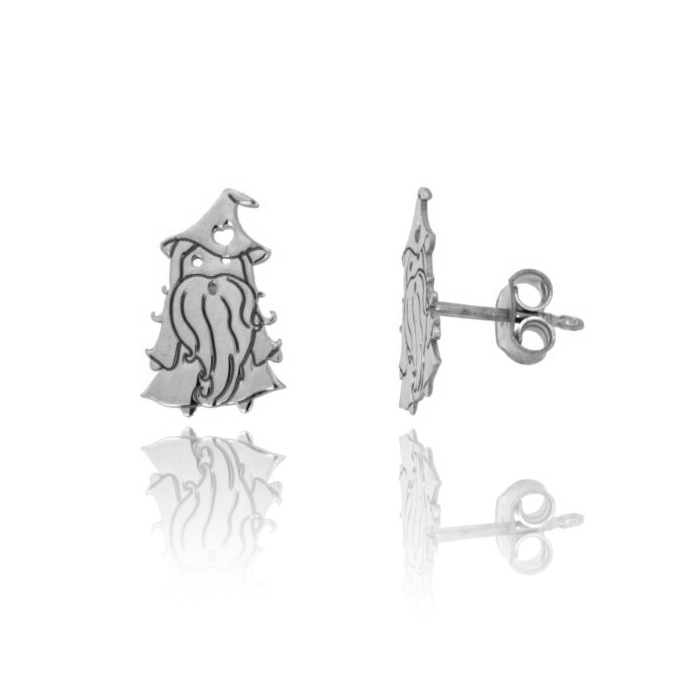 ORECCHINI A LOBO MAGO IN ARGENTO RODIATO TIT 925