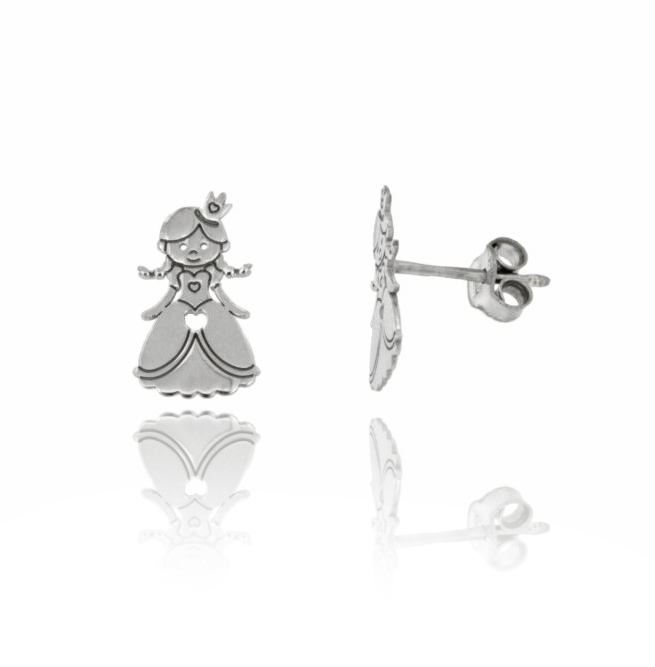 ORECCHINI A LOBO PRINCIPESSA IN ARGENTO RODIATO TIT 925