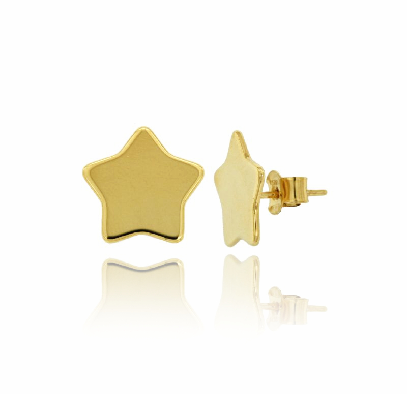 ORECCHINI A LOBO STELLA MM 13X15 IN ARGENTO DORATO TIT 925‰