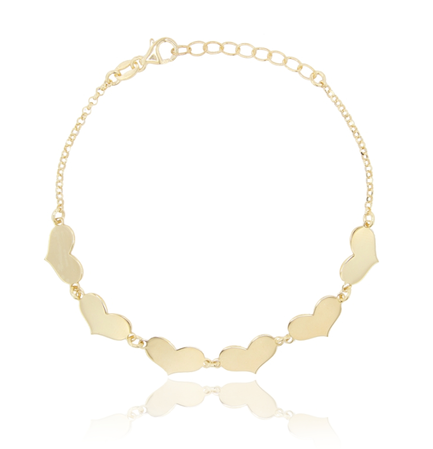 BRACCIALE ROLO' CM 18 CON CUORI CENTRALI IN ARGENTO TIT 925