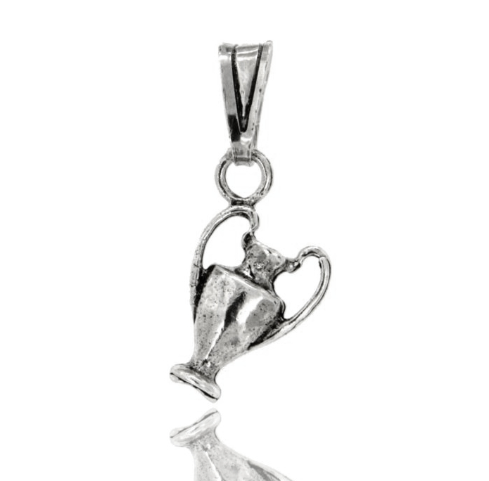 CIONDOLO COPPA DEI CAMPIONI MM 19X11 IN ARGENTO MICROFUSO BRUNITO TIT 800‰