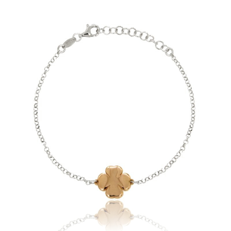 BRACCIALE ROLO' CON SIMBOLO CENTRALE IN ARGENTO TIT 925 CM 17-21