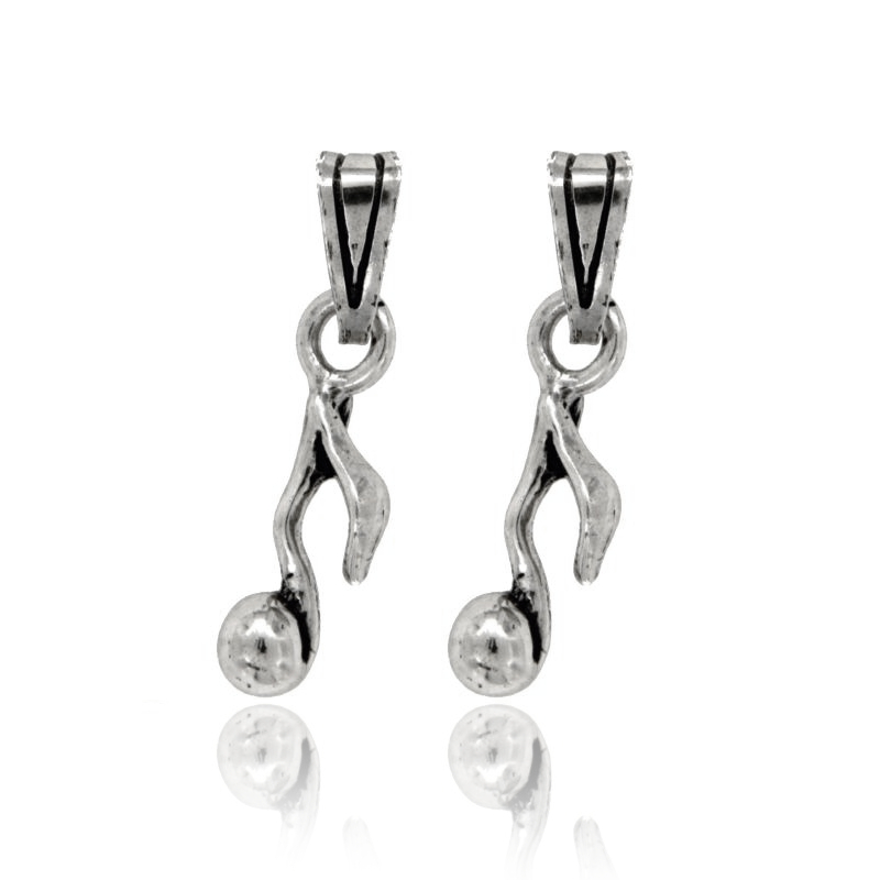 CIONDOLO NOTA MUSICALE MM 22X17 PZ 2 IN ARGENTO MICROFUSO BRUNITO TIT 800‰