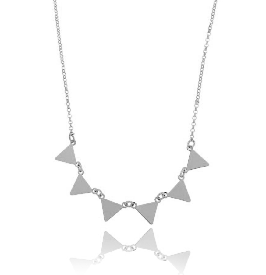 COLLANA ROLO' CON 6 TRIANGOLI IN LINEA IN ARGENTO TIT 925 CM 40-45