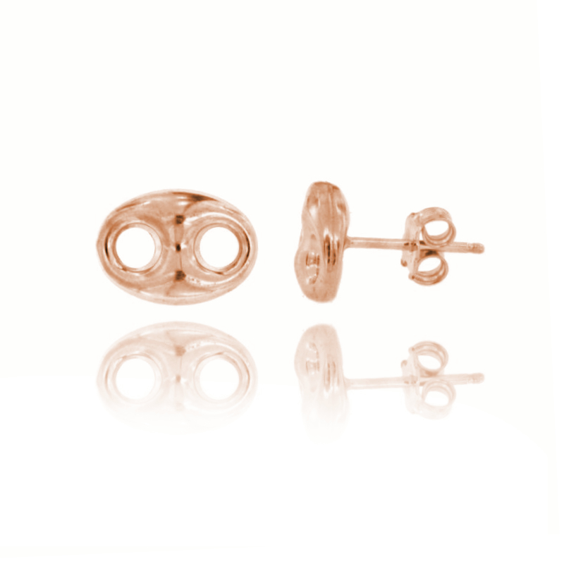 ORECCHINI A LOBO NODO MARINARO MM 12X9 IN ARGENTO RAMATO TIT 925‰