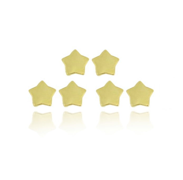 ORECCHINI A LOBO 3 COPPIE STELLA MM 9 IN ARGENTO DORATO TIT 925‰