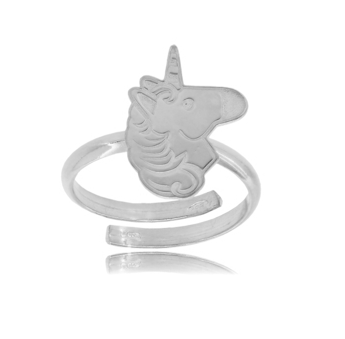 ANELLO CON UNICORNO IN ARGENTO TIT 925‰ MISURA REGOLABILE
