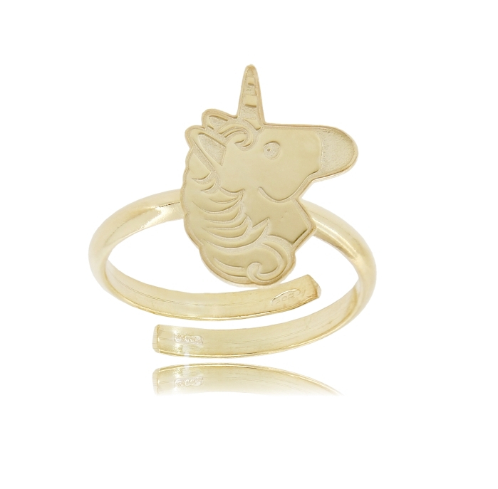 ANELLO CON UNICORNO IN ARGENTO TIT 925‰ MISURA REGOLABILE