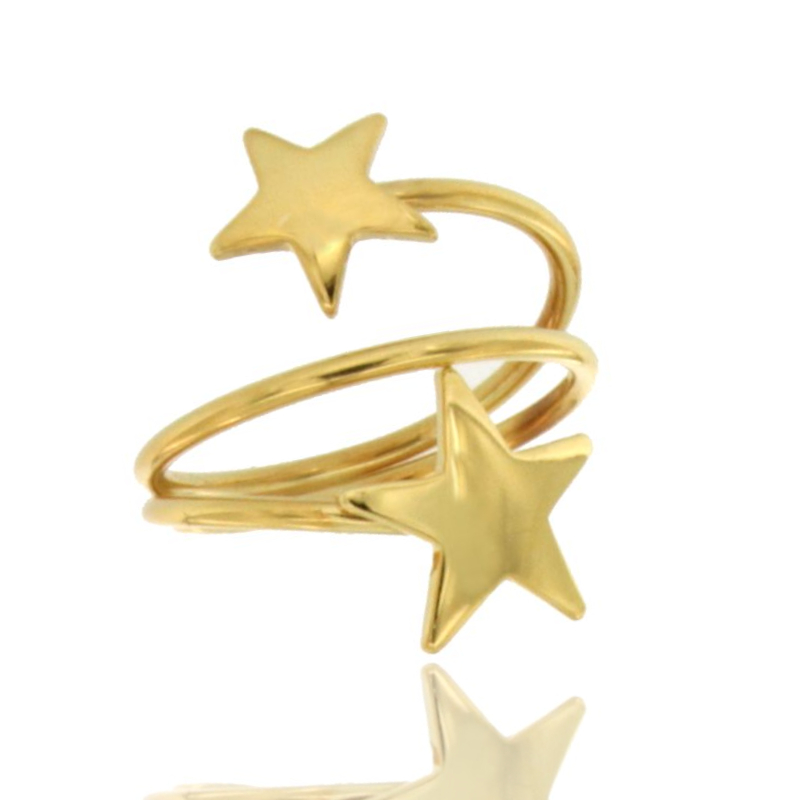 ANELLO A FILO CON STELLE IN ARGENTO TIT 925