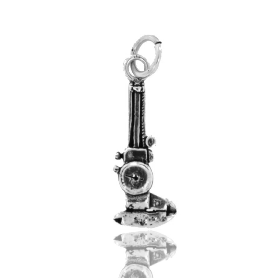 CIONDOLO CALIBRO MM 32X12 IN ARGENTO MICROFUSO BRUNITO TIT 800‰
