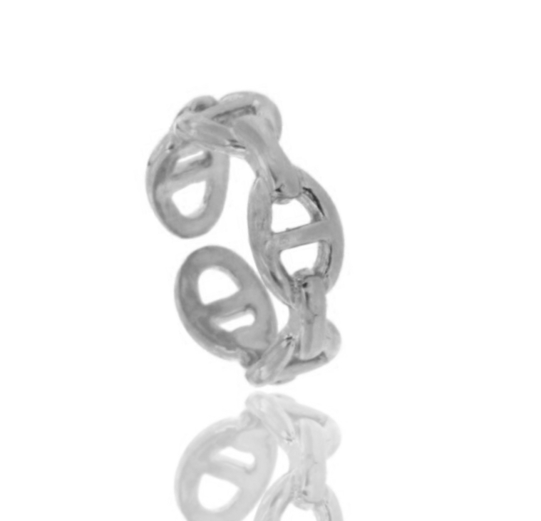 ANELLO MAGLIA MARINA MM 7 IN ARGENTO TIT 925 MISURA REGOLABILE