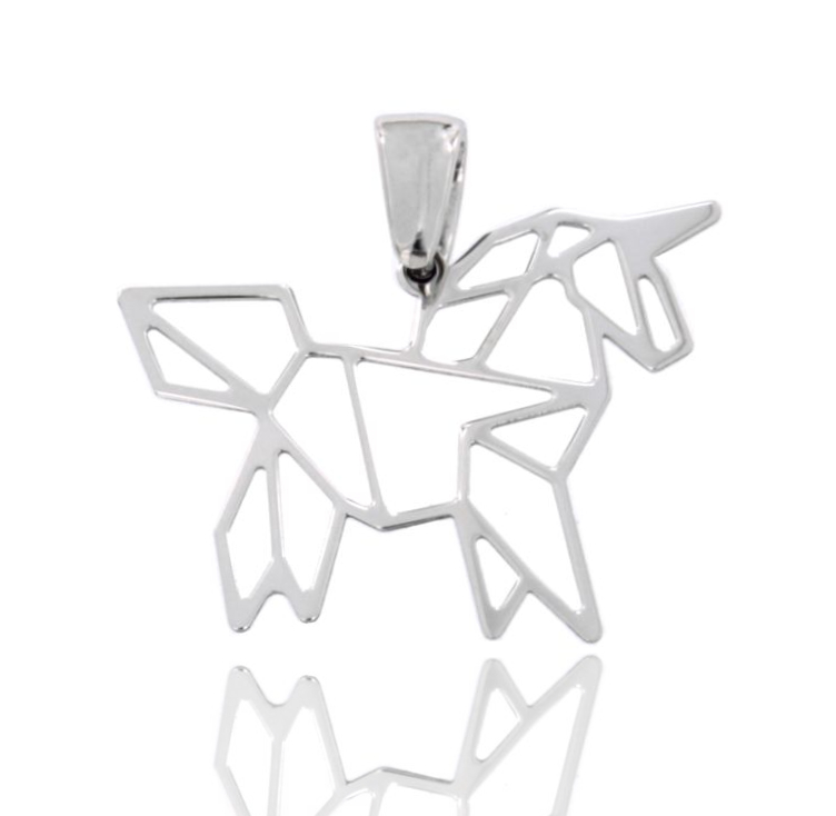 CIONDOLO ORIGAMI IN ARGENTO RODIATO TIT 925‰