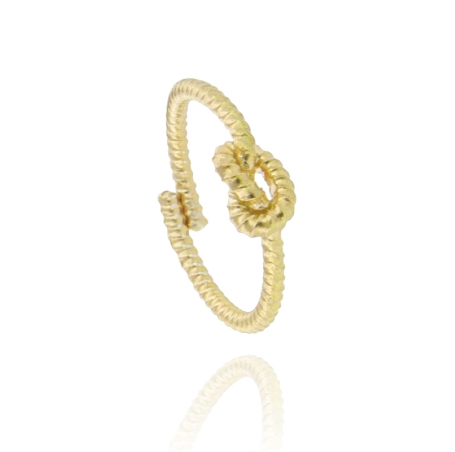ANELLO NODO A CANNA RITORTA IN ARGENTO TIT 925‰ MISURA REGOLABILE