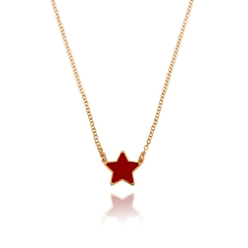 COLLANA FORZATINA CON STELLA CENTRALE SMALTATO IN ARGENTO TIT 925 CM 17-20