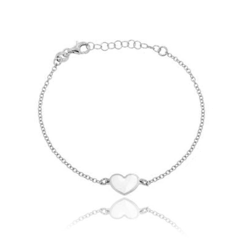 BRACCIALE FORZATINA CON CUORE CENTRALE SMALTATO IN ARGENTO TIT 925 CM 17-20