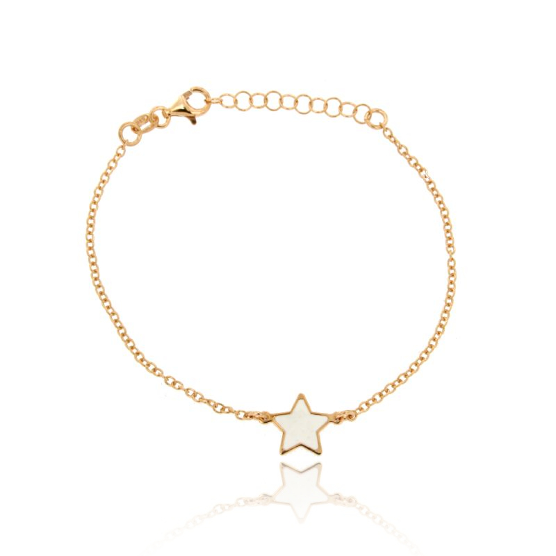 BRACCIALE FORZATINA CON STELLA CENTRALE SMALTATO IN ARGENTO TIT 925 CM 17-20