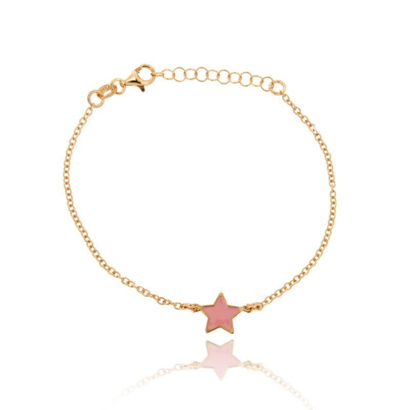 BRACCIALE FORZATINA CON STELLA CENTRALE SMALTATO IN ARGENTO TIT 925 CM 17-20