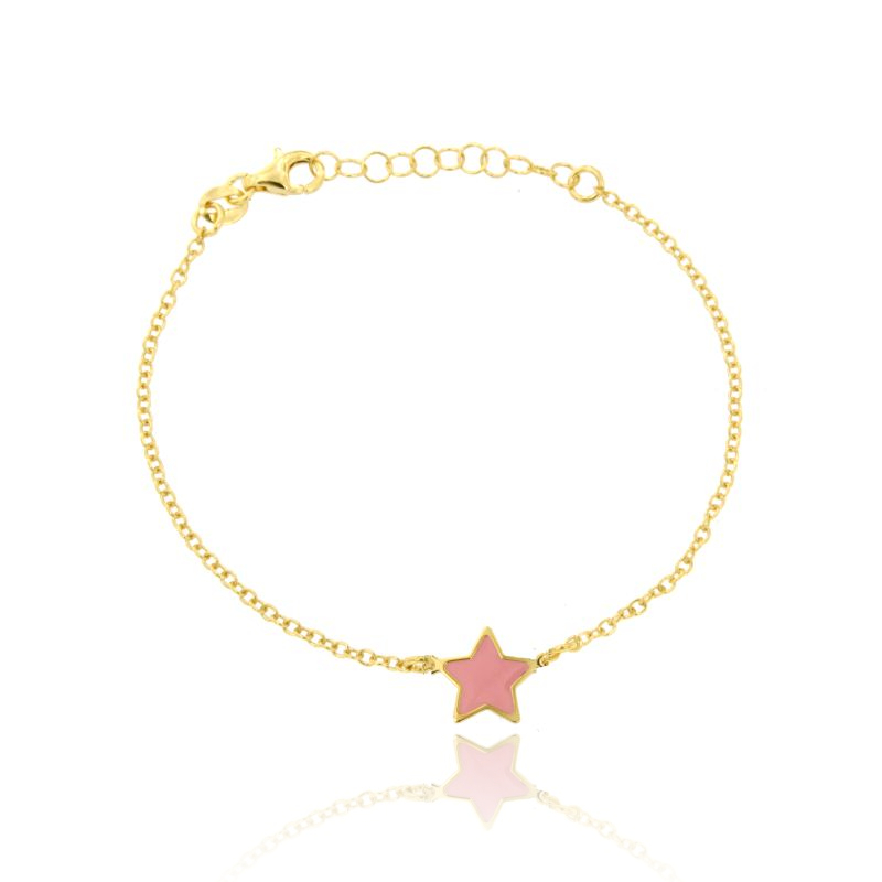BRACCIALE FORZATINA CON STELLA CENTRALE SMALTATO IN ARGENTO TIT 925 CM 17-20