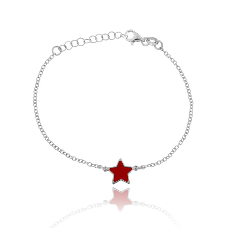 BRACCIALE FORZATINA CON STELLA CENTRALE SMALTATO IN ARGENTO TIT 925 CM 17-20