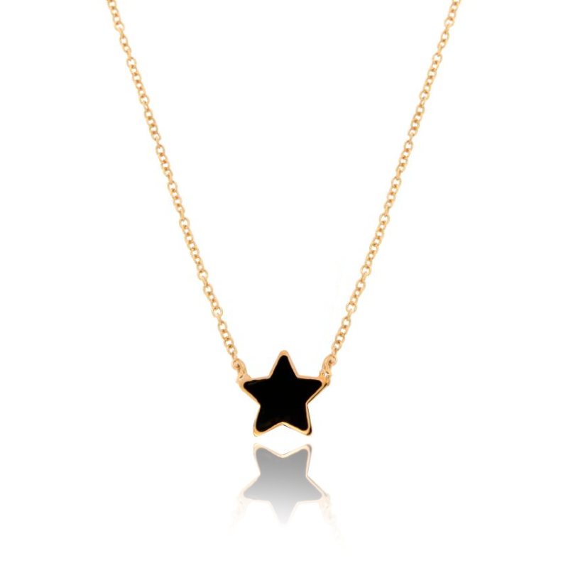 COLLANA FORZATINA CON STELLA CENTRALE SMALTATO IN ARGENTO TIT 925 CM 17-20
