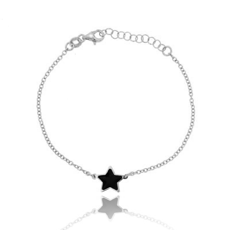 BRACCIALE FORZATINA CON STELLA CENTRALE SMALTATO IN ARGENTO TIT 925 CM 17-20