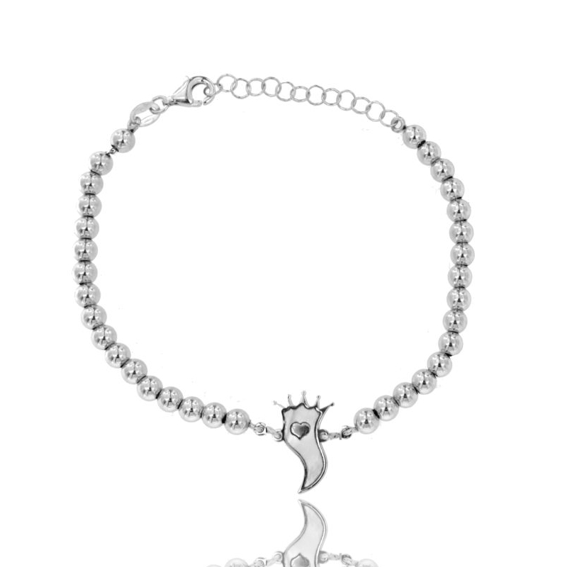 BRACCIALE CON SFERE E CORNO CORONA IN ABRACCIALE CON SFERE E CORNO CORONA IN A 17-20