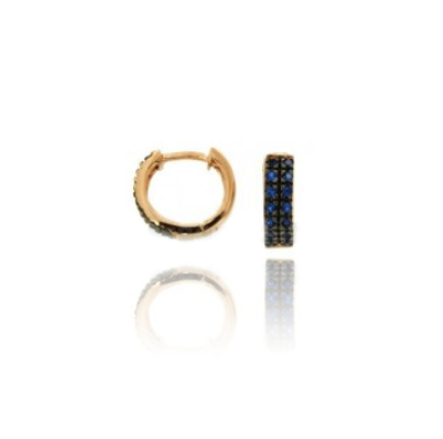 ORECCHINI A CERCHIO SCATTINO DIAMETRO MM 10 SPESSORE MM 4 IN ARGENTO ROSATO TIT 925 E ZIRCONI
