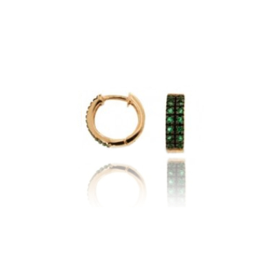ORECCHINI A CERCHIO SCATTINO DIAMETRO MM 10 SPESSORE MM 4 IN ARGENTO ROSATO TIT 925 E ZIRCONI
