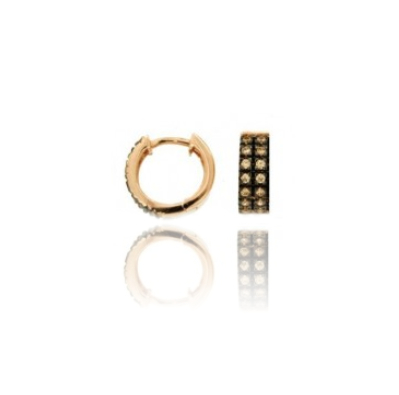 ORECCHINI A CERCHIO SCATTINO DIAMETRO MM 10 SPESSORE MM 4 IN ARGENTO ROSATO TIT 925 E ZIRCONI