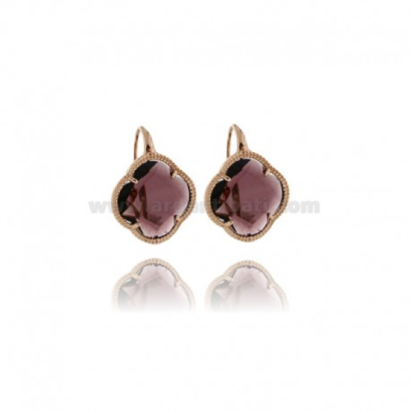 ORECCHINI MONACHELLA FIORE IN ARGENTO TIT 925 E PIETRE IDROTERMALI