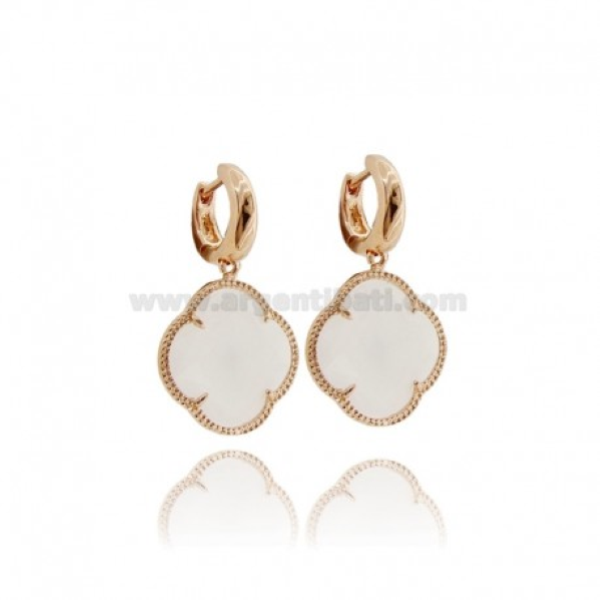 ORECCHINI A CERCHIO SCATTINO CON FIORE GRANDE PENDENTE IN ARGENTO TIT 925 E PIETRE IDROTERMALI