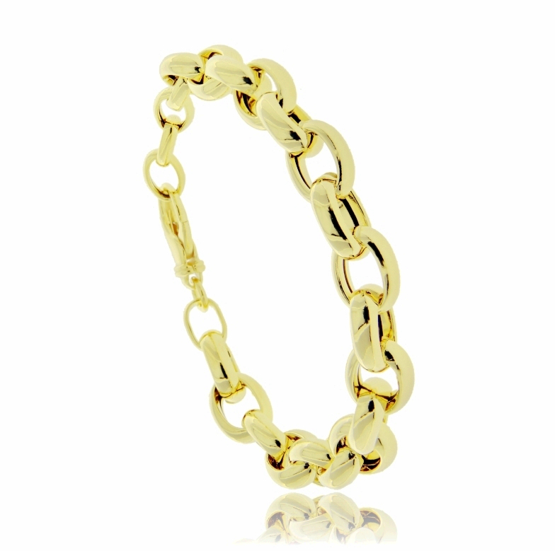 BRACCIALE FORZATINA MM 9 IN ARGENTO DORATO TIT 925 CM 19-21
