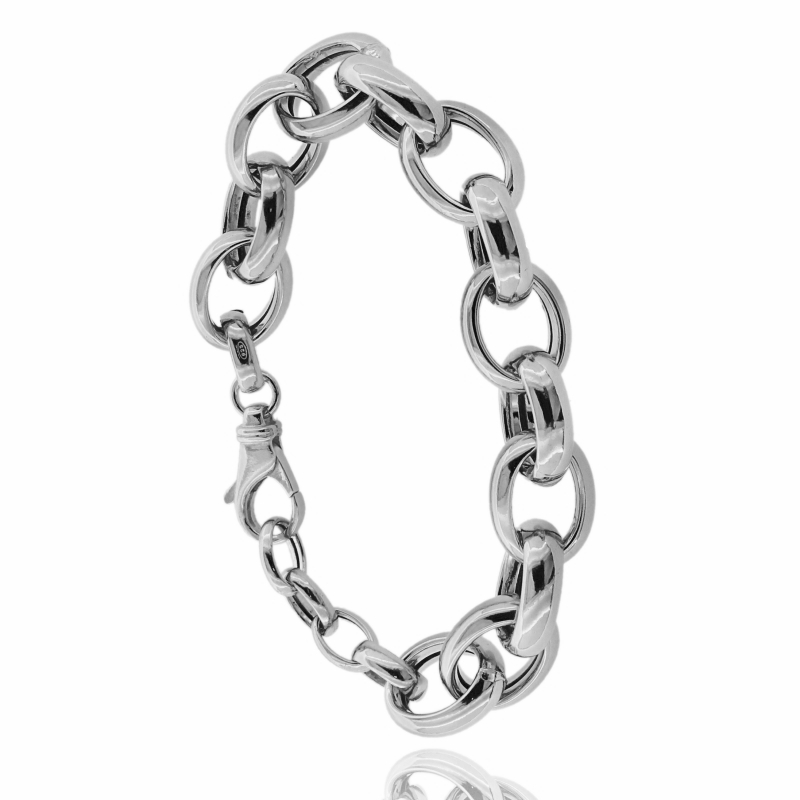 BRACCIALE FORZATINA MM 13 IN ARGENTO RODIATO TIT 925 CM 19-21