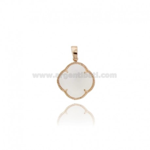 CIONDOLO FIORE GRANDE IN ARGENTO TIT 925 E PIETRA IDROTERMALE  