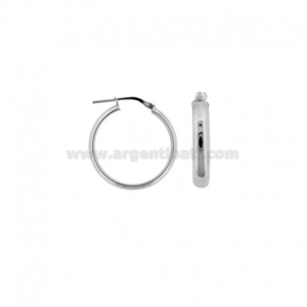 ORECCHINI A CERCHIO A CANNA MEZZA TONDA MM 4 IN ARGENTO TIT 925‰