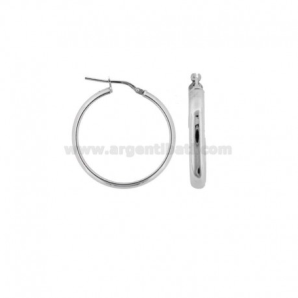 ORECCHINI A CERCHIO A CANNA MEZZA TONDA MM 4 IN ARGENTO TIT 925‰