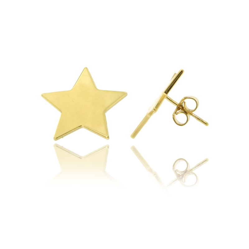 ORECCHINI A LOBO STELLA MM 18X18 IN ARGENTO DORATO TIT 925‰