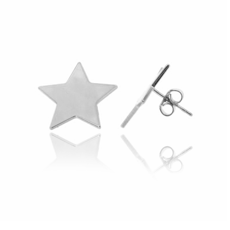 ORECCHINI A LOBO STELLA MM 18X18 IN ARGENTO RODIATO TIT 925‰