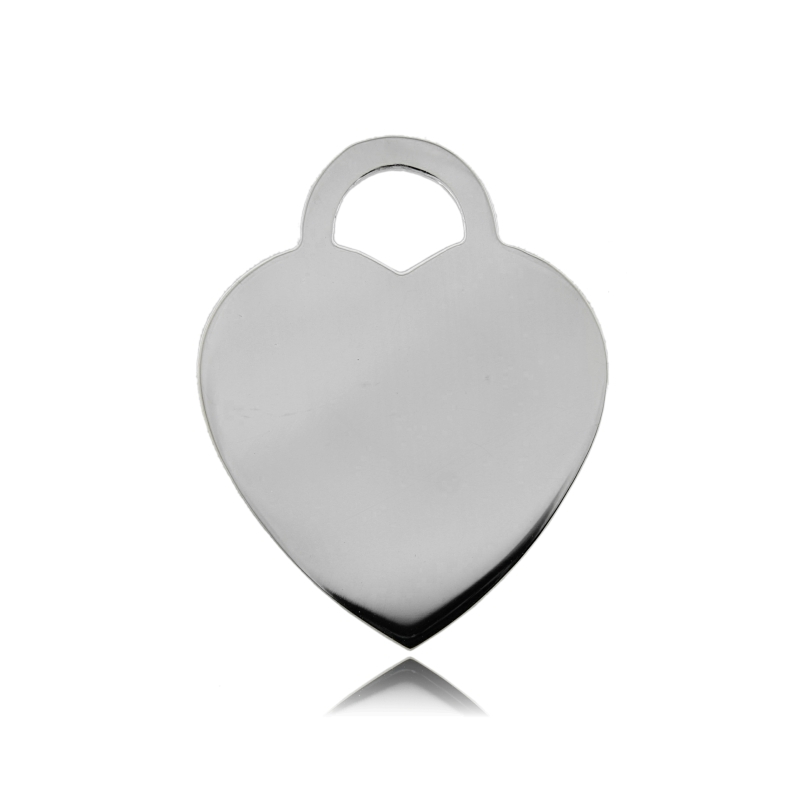 CUORE MM 30X24 SPESSORE MM 1,1 IN ARGENTO RODIATO TIT 925