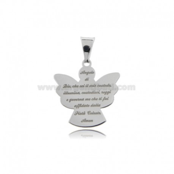CIONDOLO ANGELO ECO CON PREGHIERA IN ARGENTO TIT 925