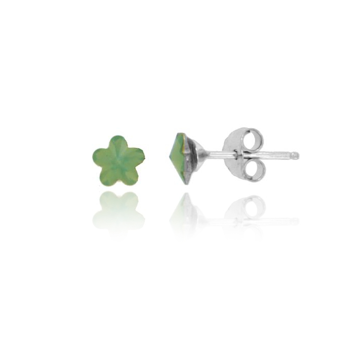 ORECCHINI FIORE IN ARGENTO RODIATO TIT 925‰ E PIETRE